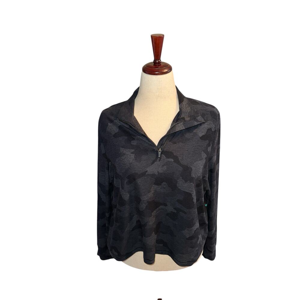 Yogalicious Lux camo oversized 1/4 zip crop jacket sz XL